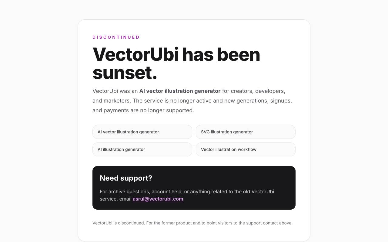VectorUbi website preview