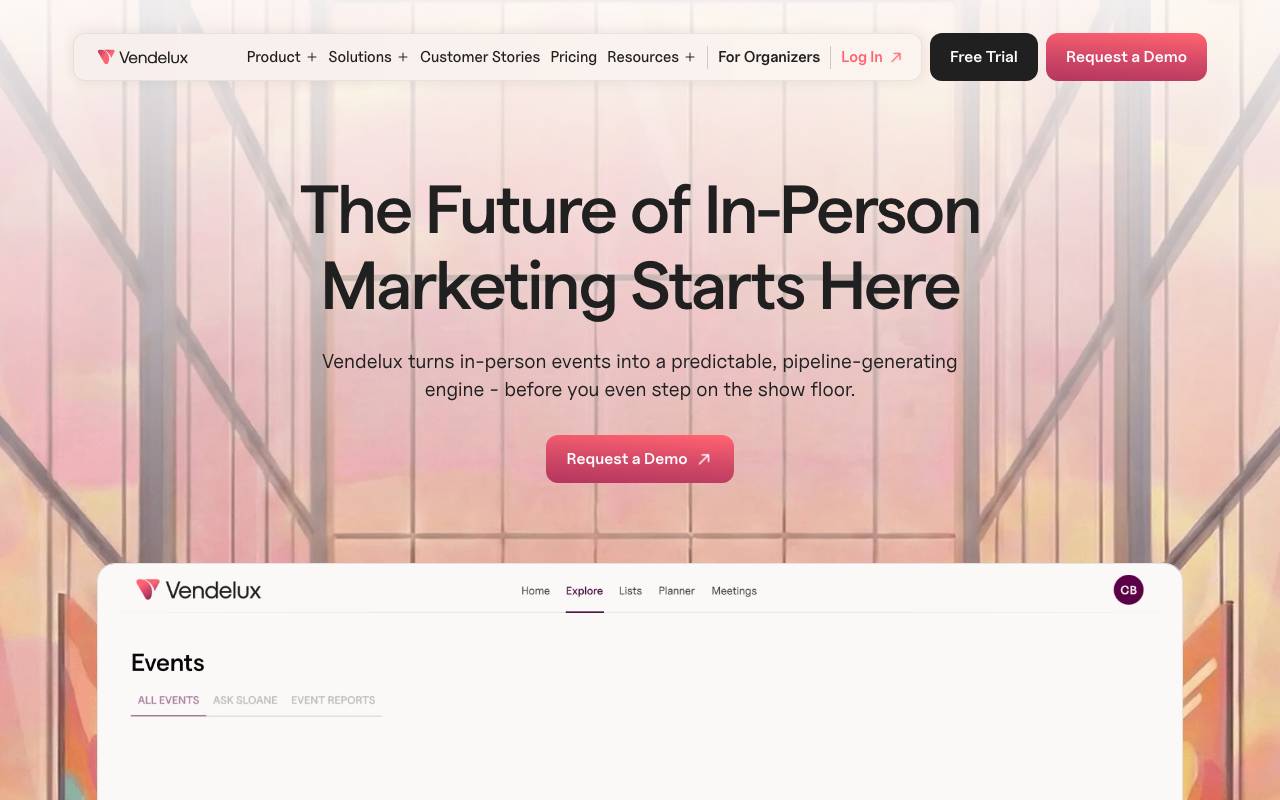 Vendelux website preview