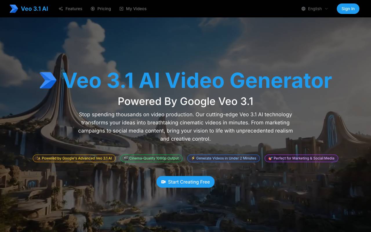 Veo 3.1 website preview