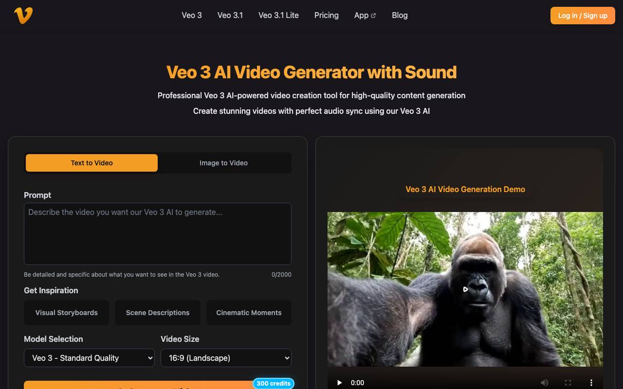 Veo 3 AI website preview