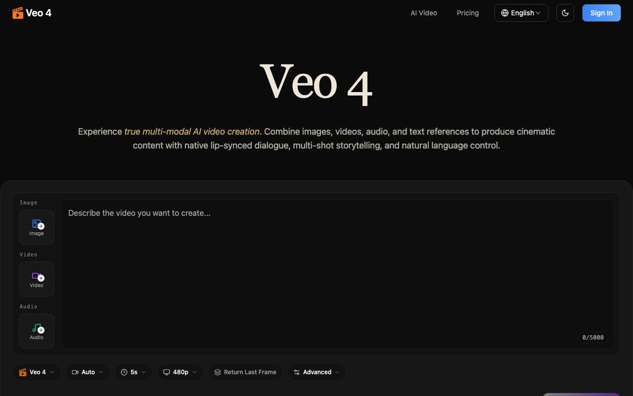 Veo 4 website preview