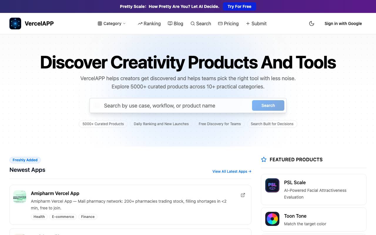 VercelAPP website preview