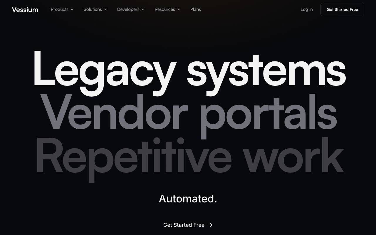 Vessium website preview