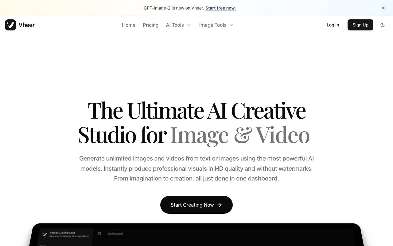 Vheer website preview