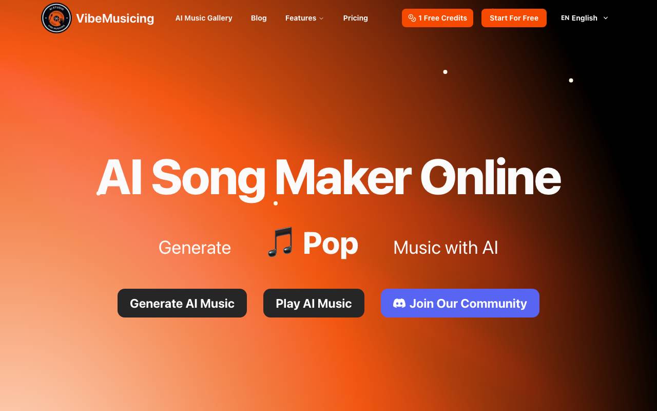 Vibe Musicing AI website preview