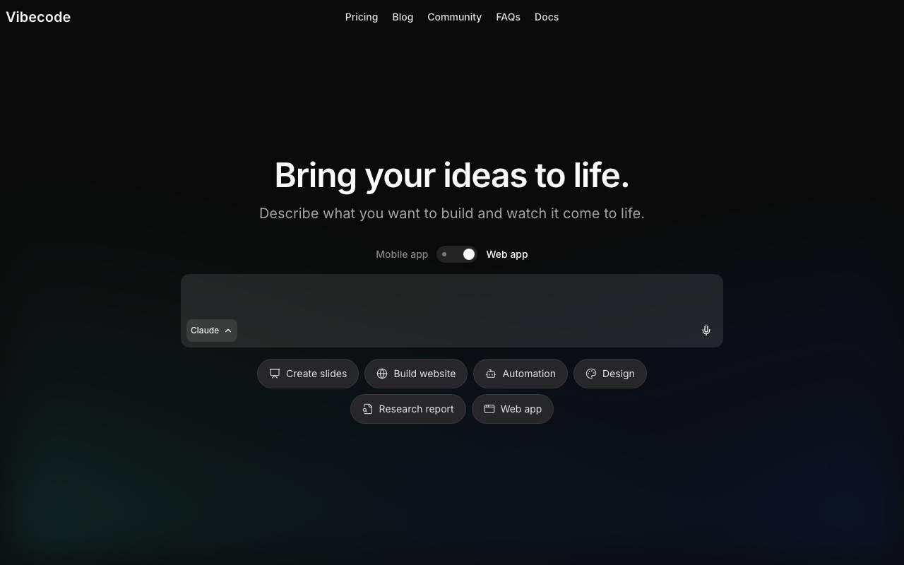 VibeCode website preview