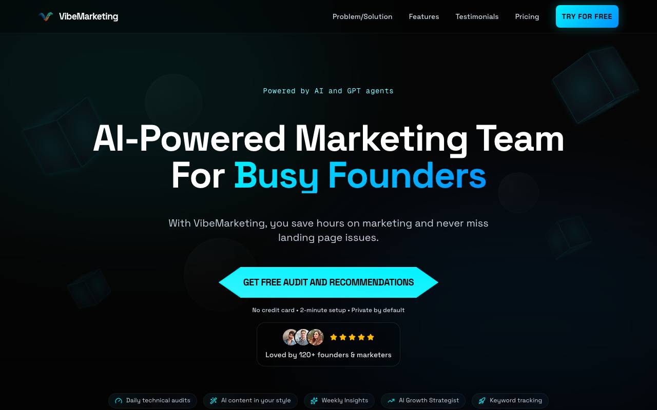 VibeMarketing website preview