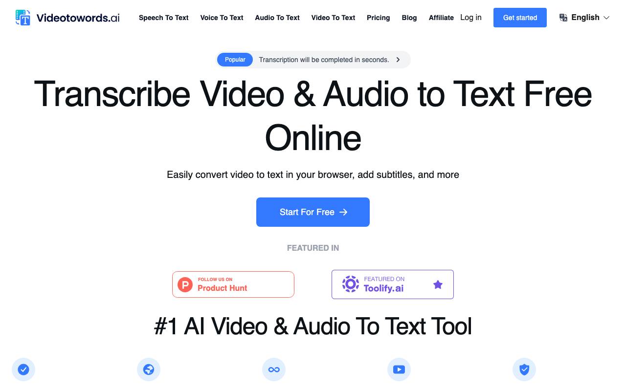 Videotowords screenshot