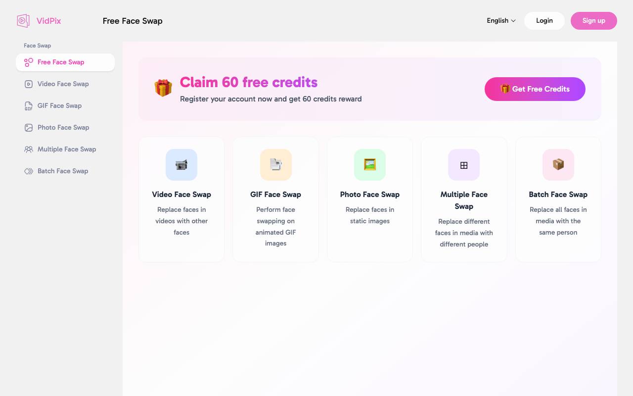 VidPix website preview