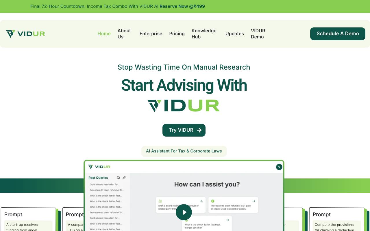 VIDUR website preview