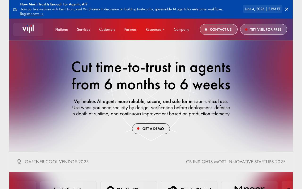 Vijil Evaluate website preview