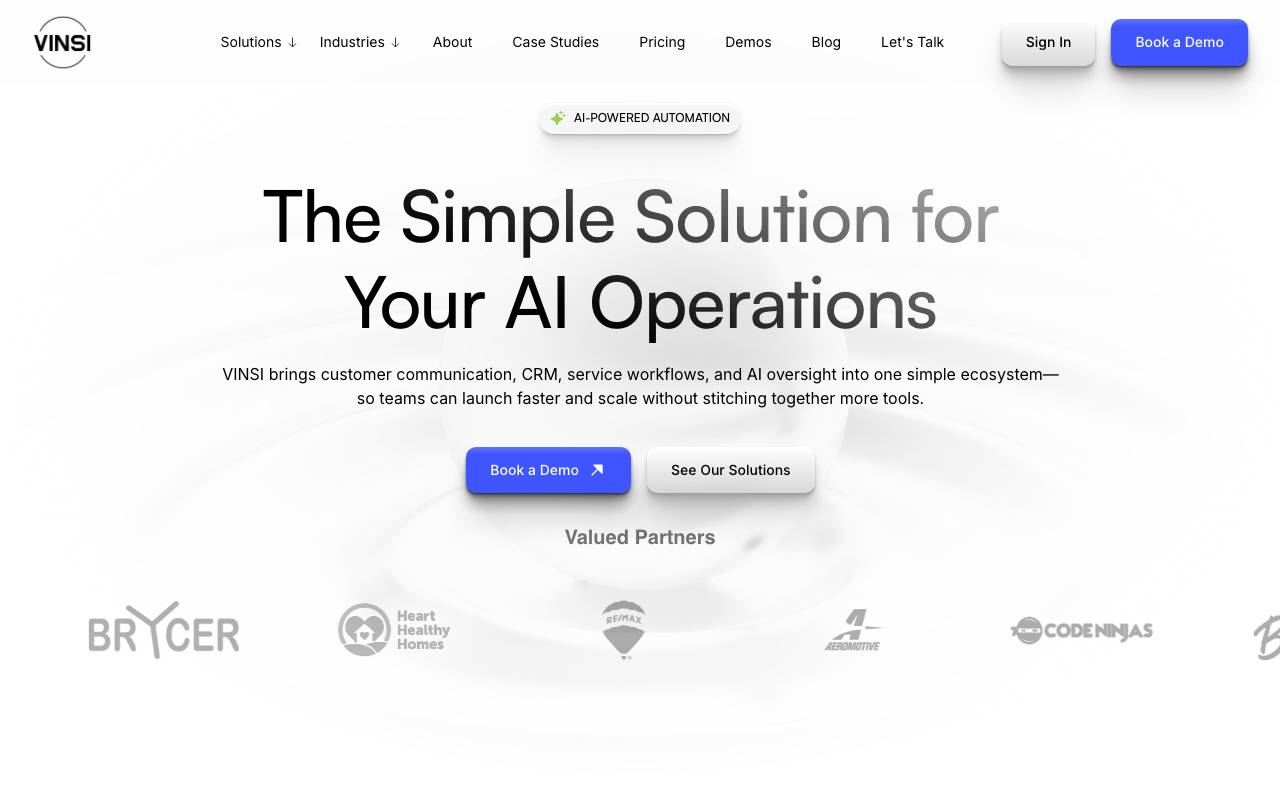 VINSI.AI website preview