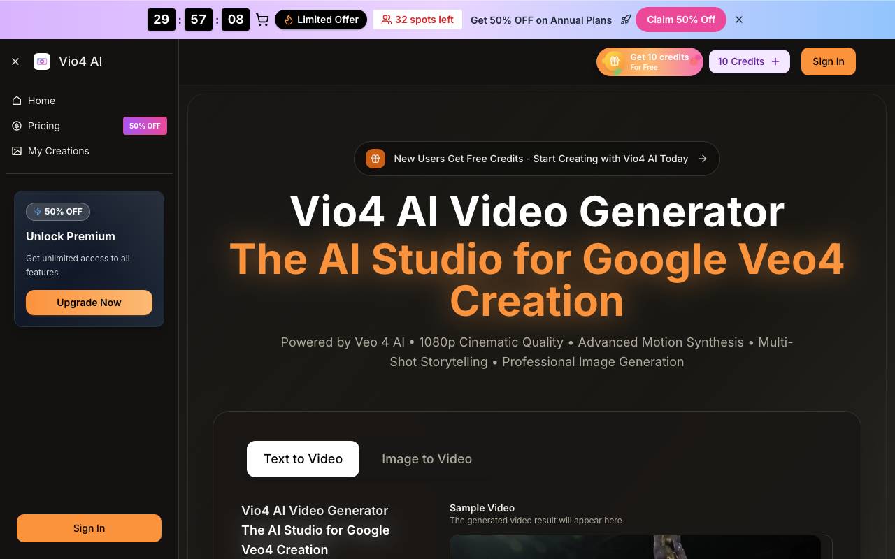 vio4 ai website preview