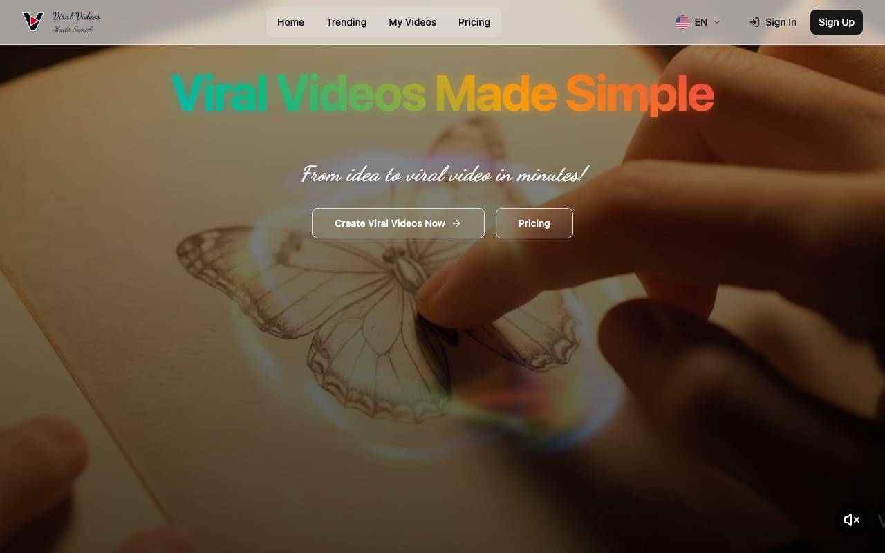 Viral AI Video Maker website preview
