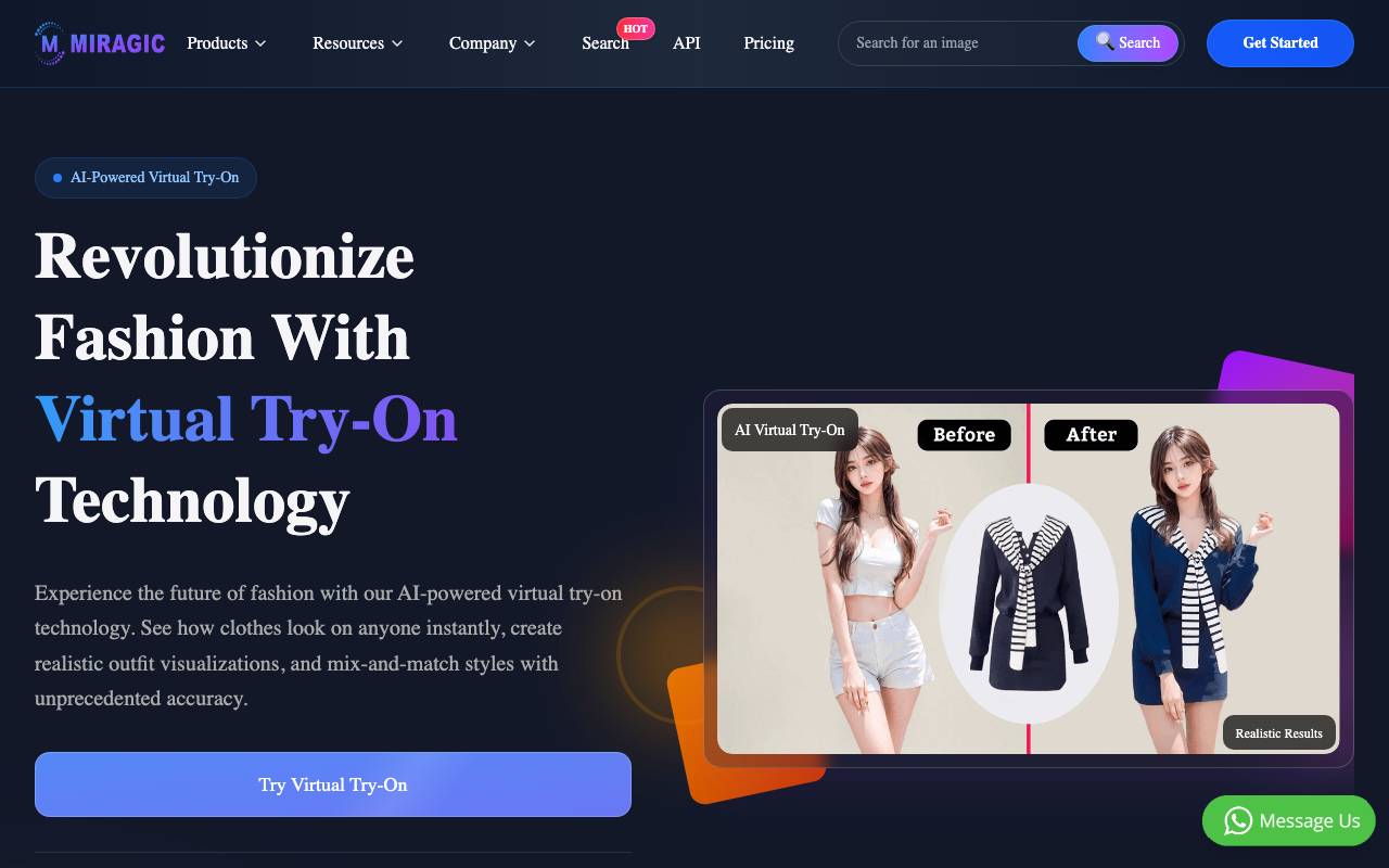 Virtual Try On Clothes website preview