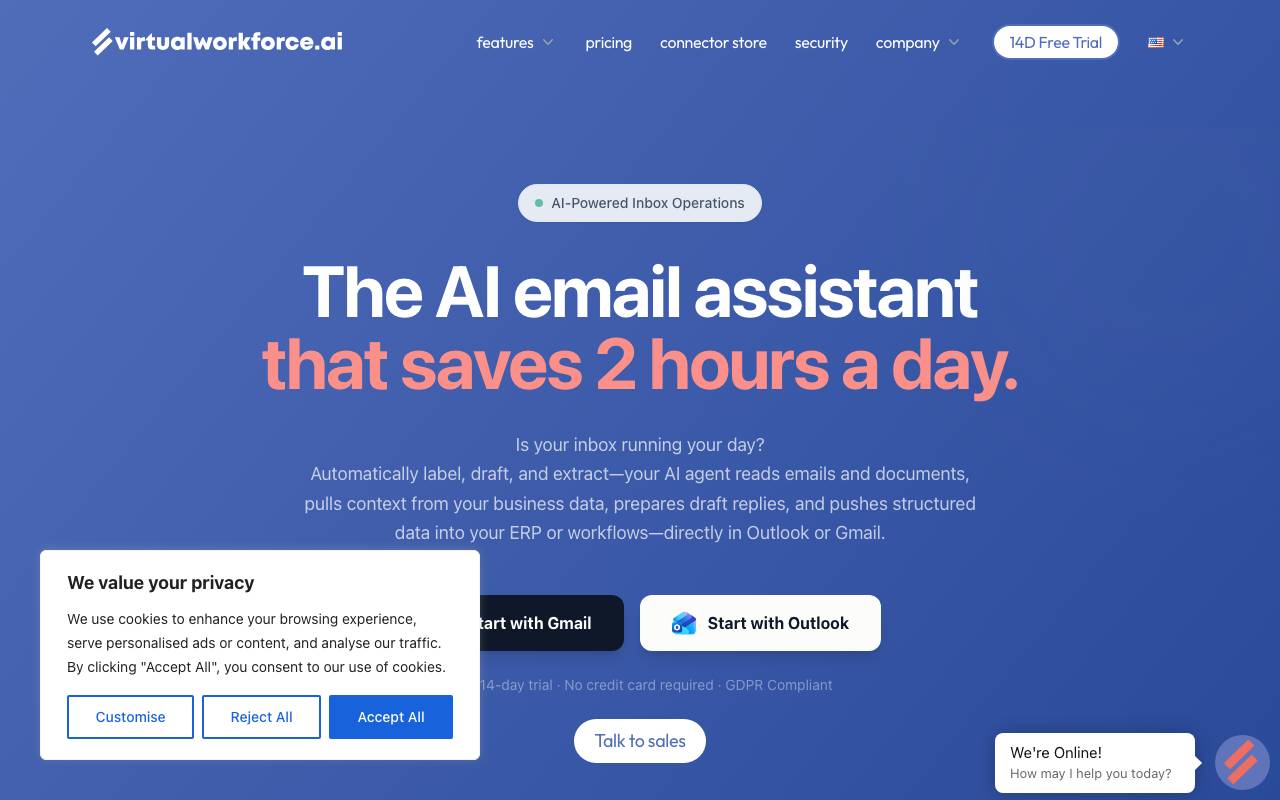 Virtualworkforce.ai website preview