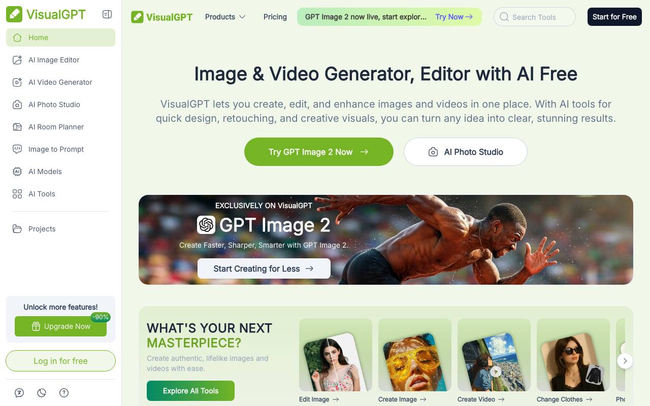 VisualGPT website preview