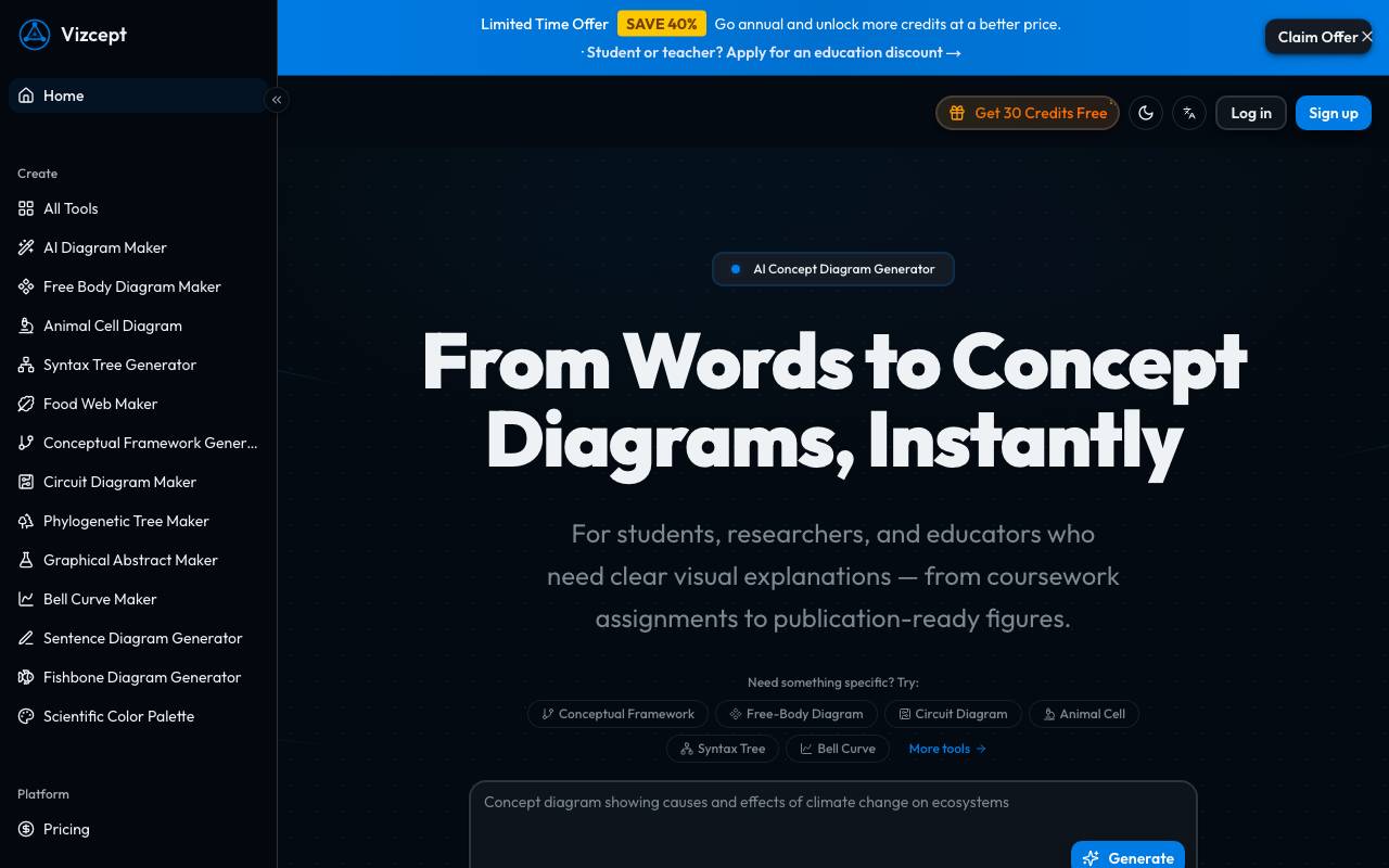 Vizcept website preview