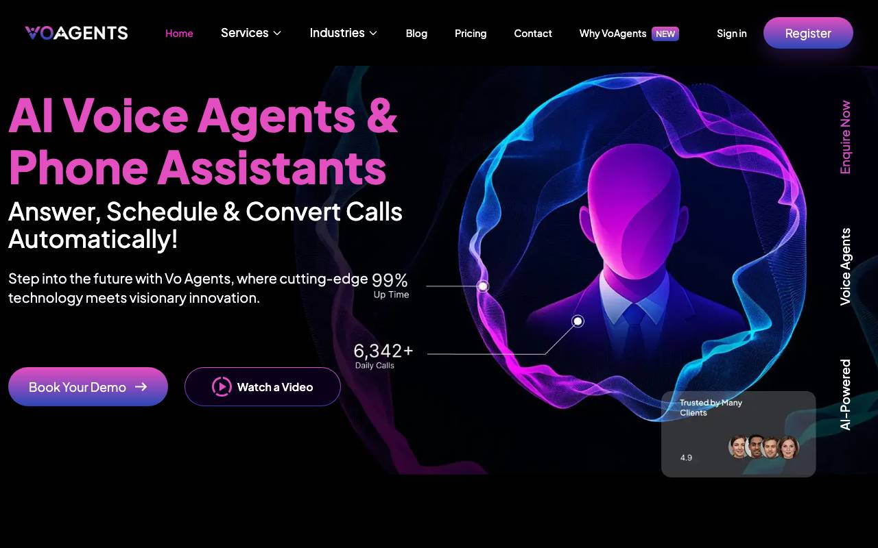 VoAgents website preview