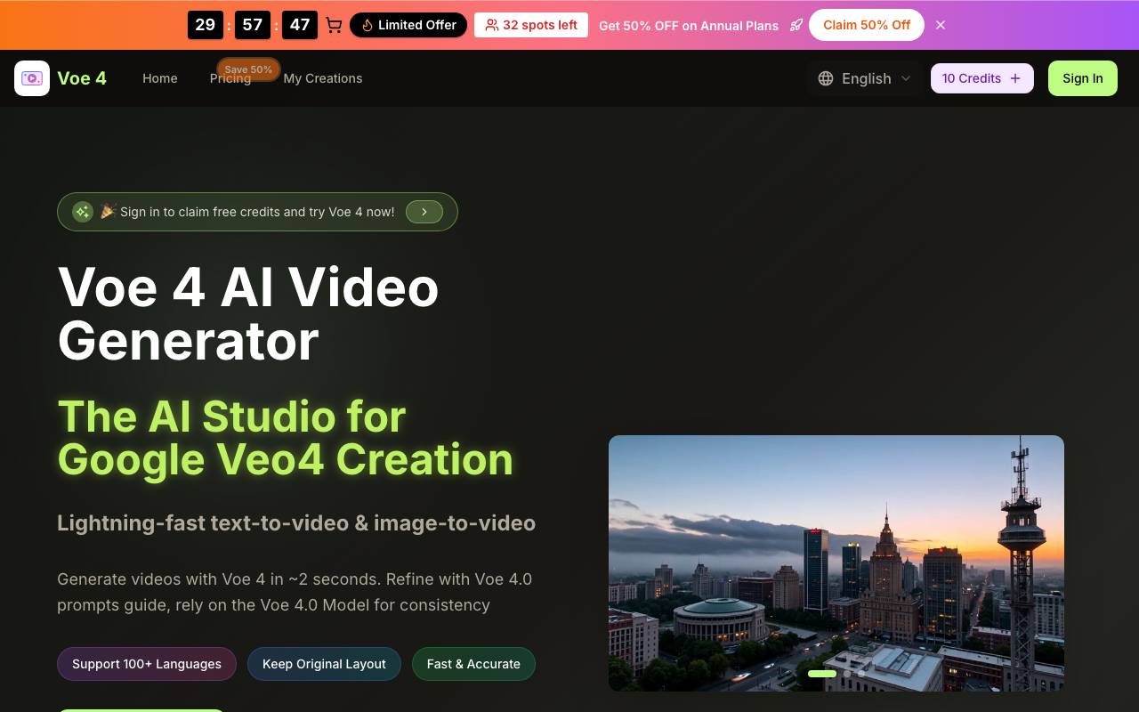 Voe 4 website preview