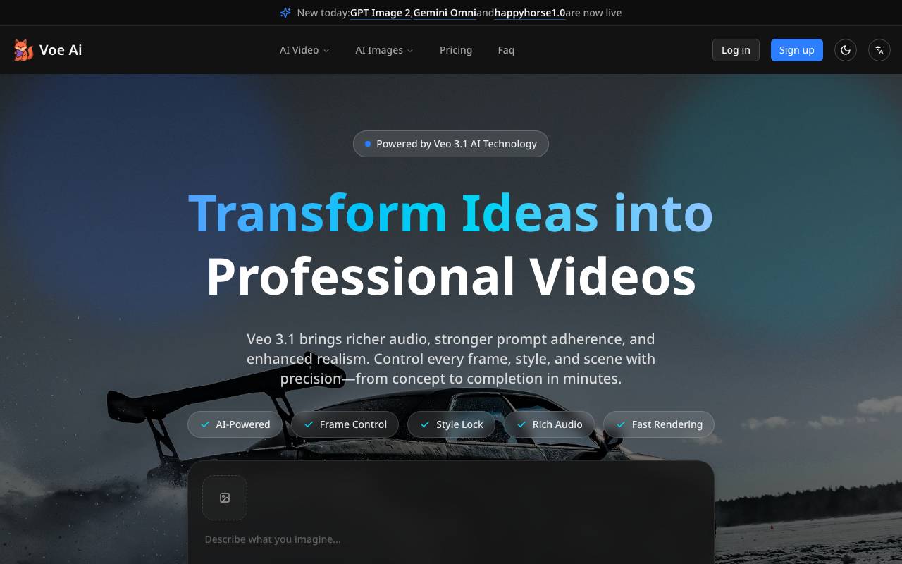 Voe Ai website preview
