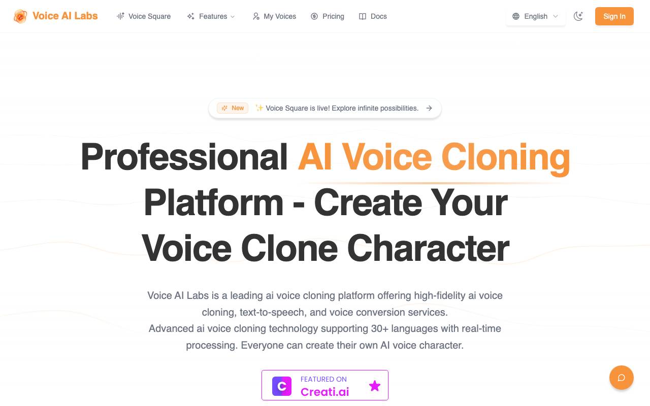 VoiceAILabs website preview