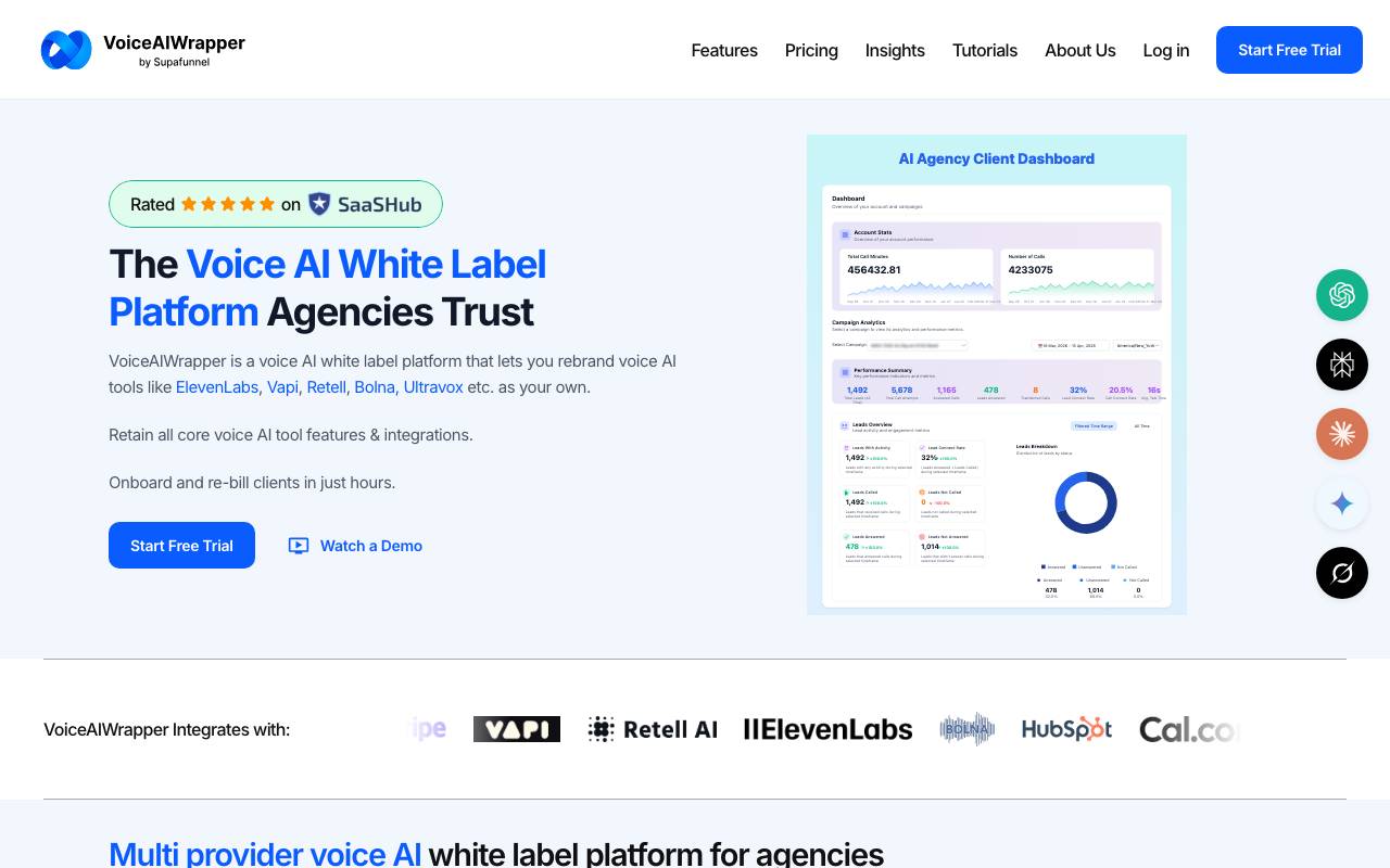 voiceaiwrapper website preview