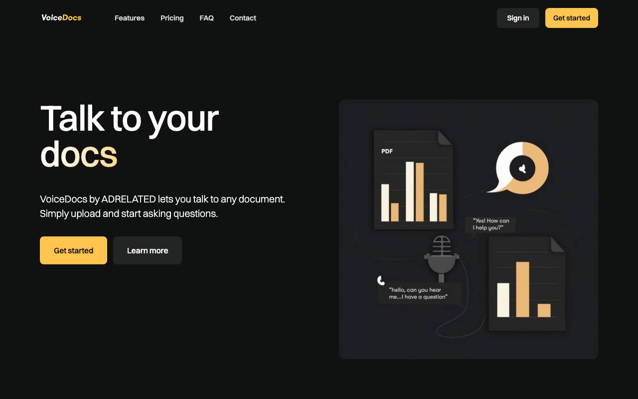 VoiceDocs.io website preview