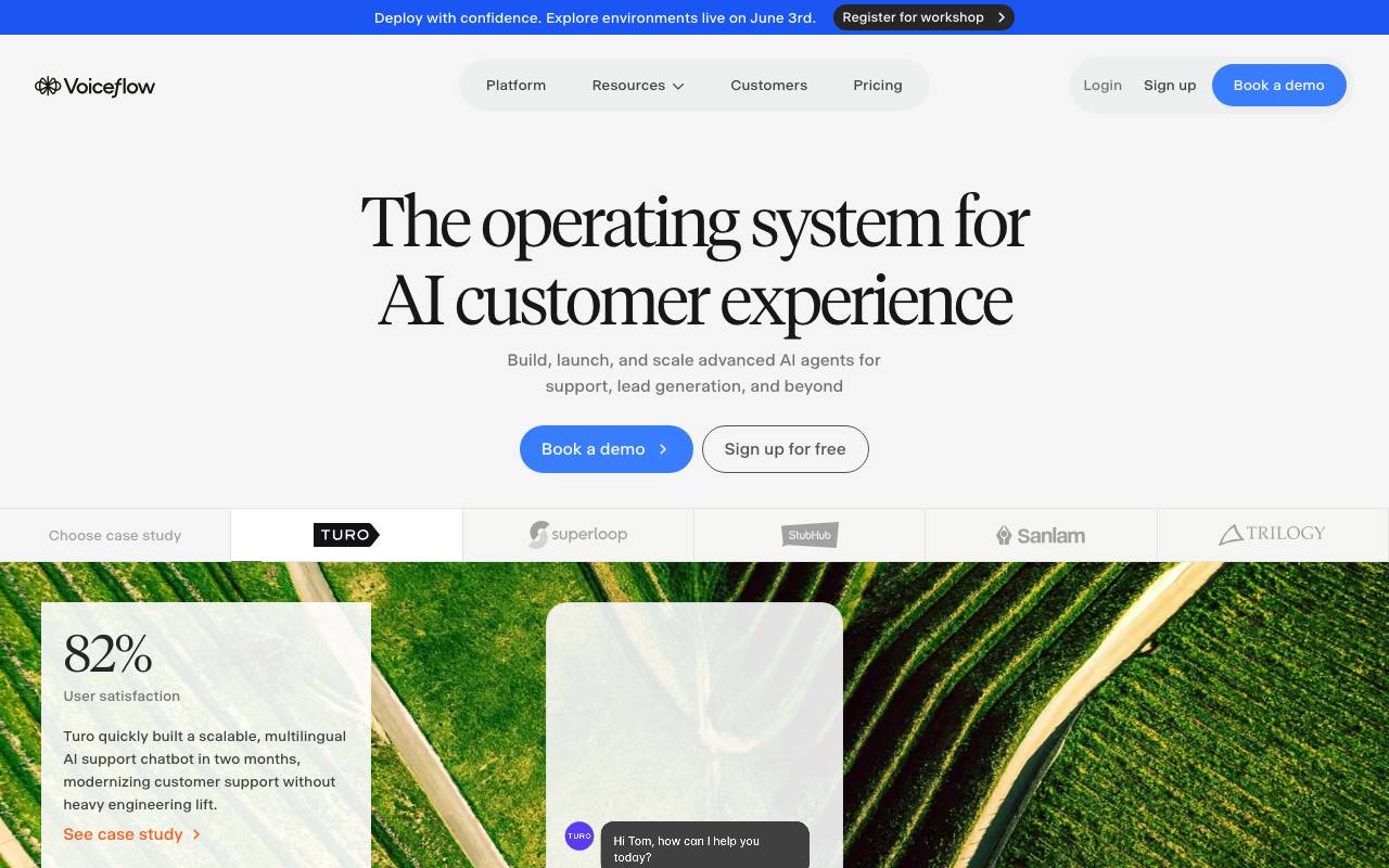 Voiceflow website preview