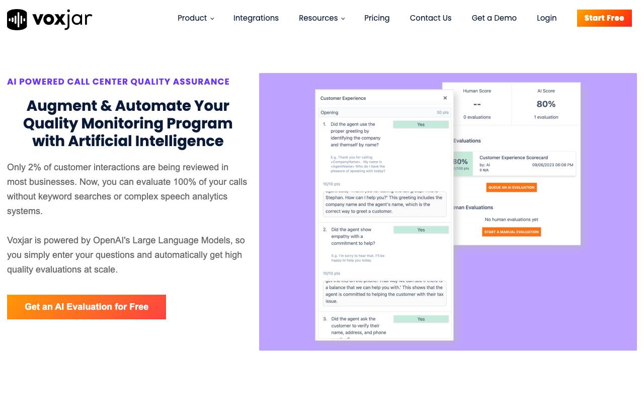 Voxjar website preview