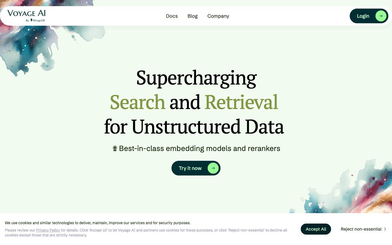 Voyage AI website preview