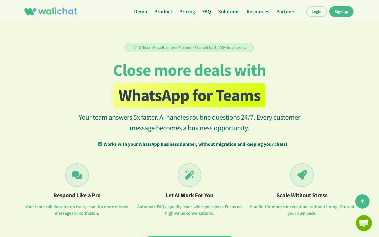 WaliChat website preview