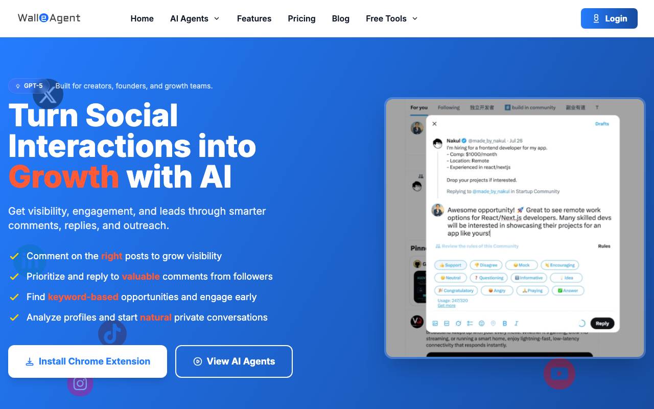 WalleAgent website preview