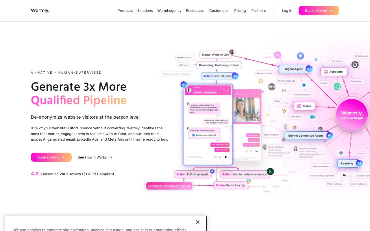 WarmlyAI website preview