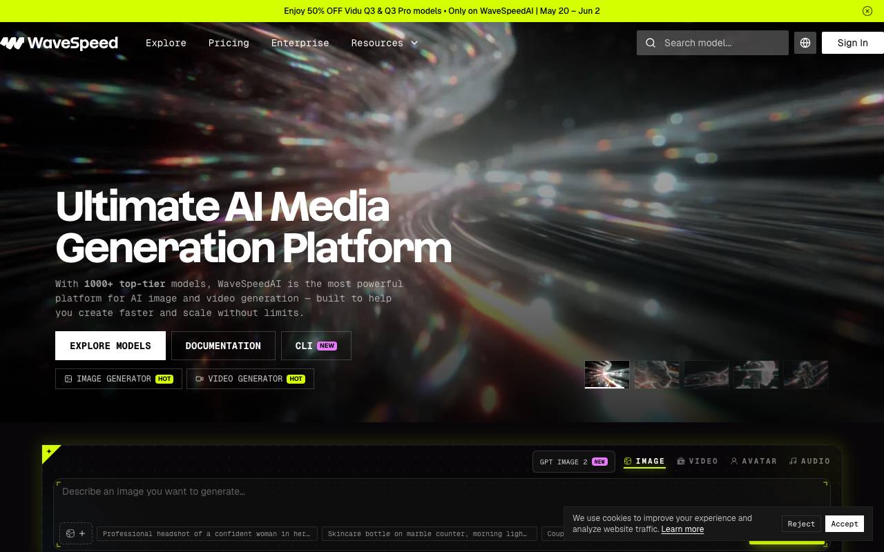 Wavespeed website preview