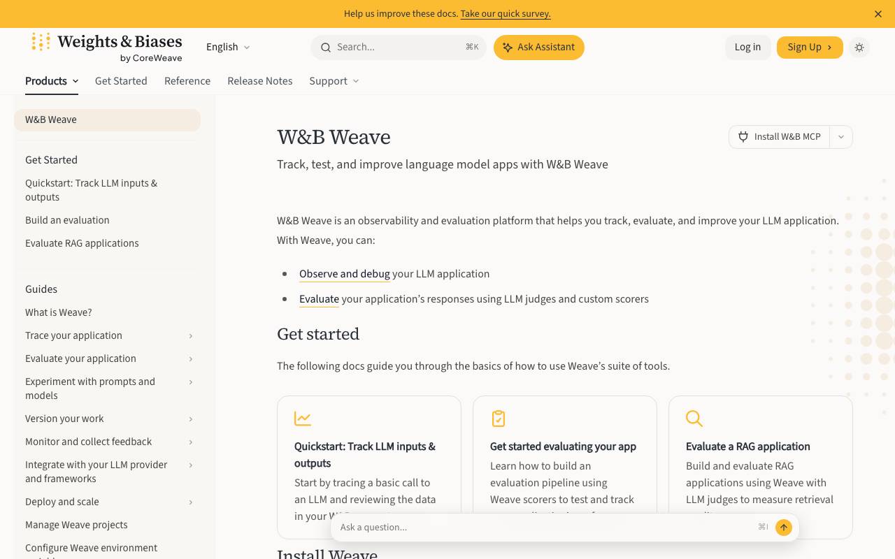 Weave website preview