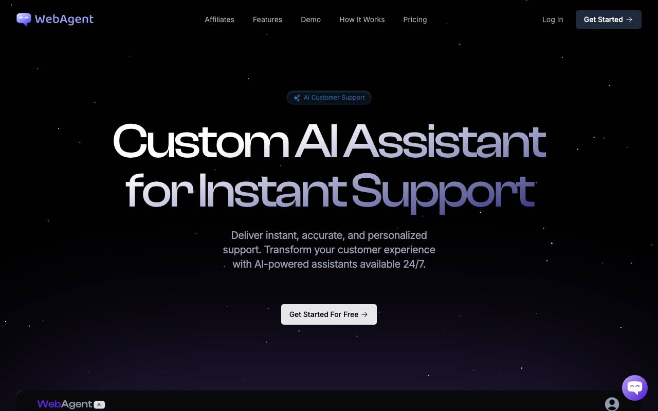 WebAgent.AI website preview