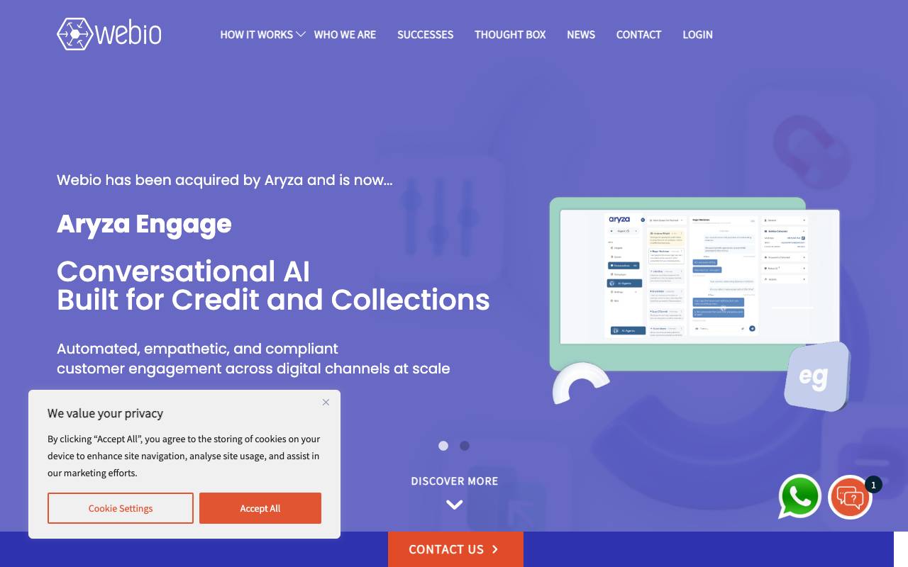 Webio website preview