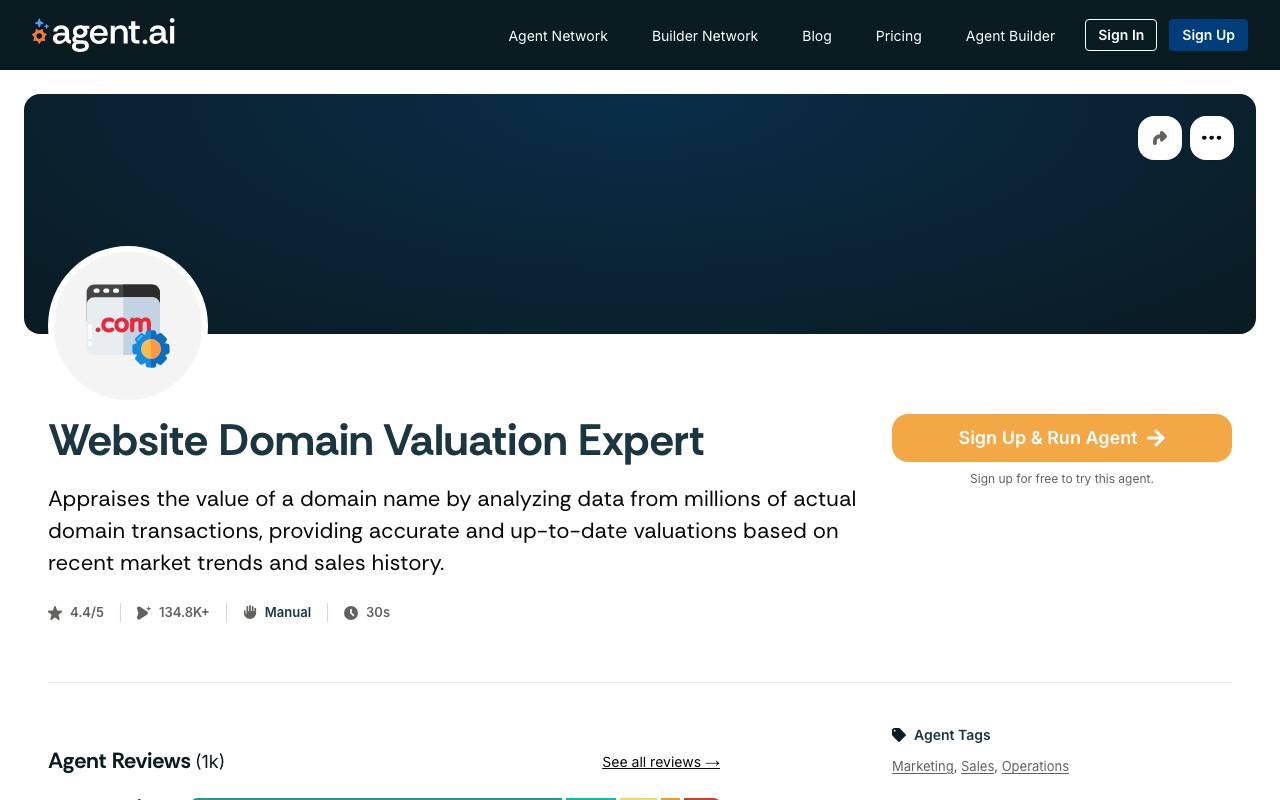 Website Domain Valuation AI website preview
