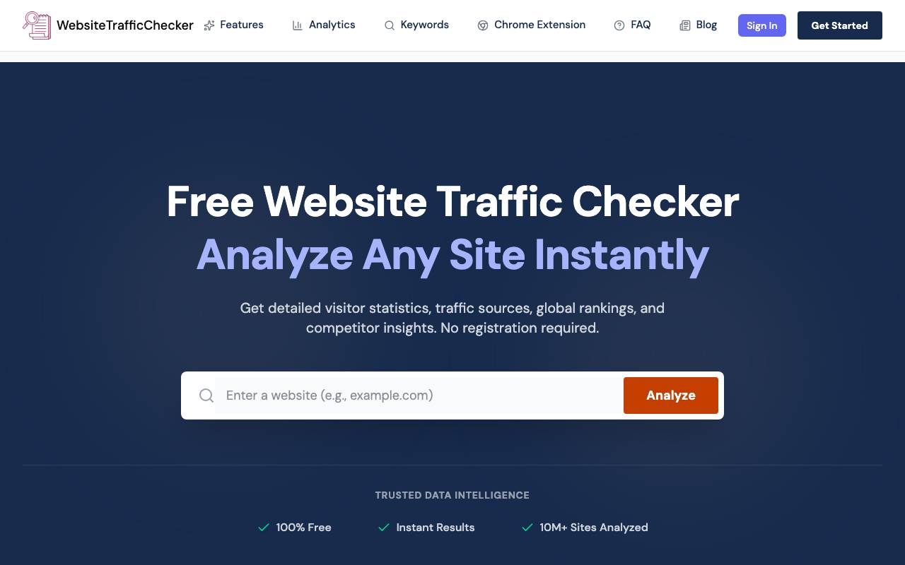 Website Traffic Checker website preview