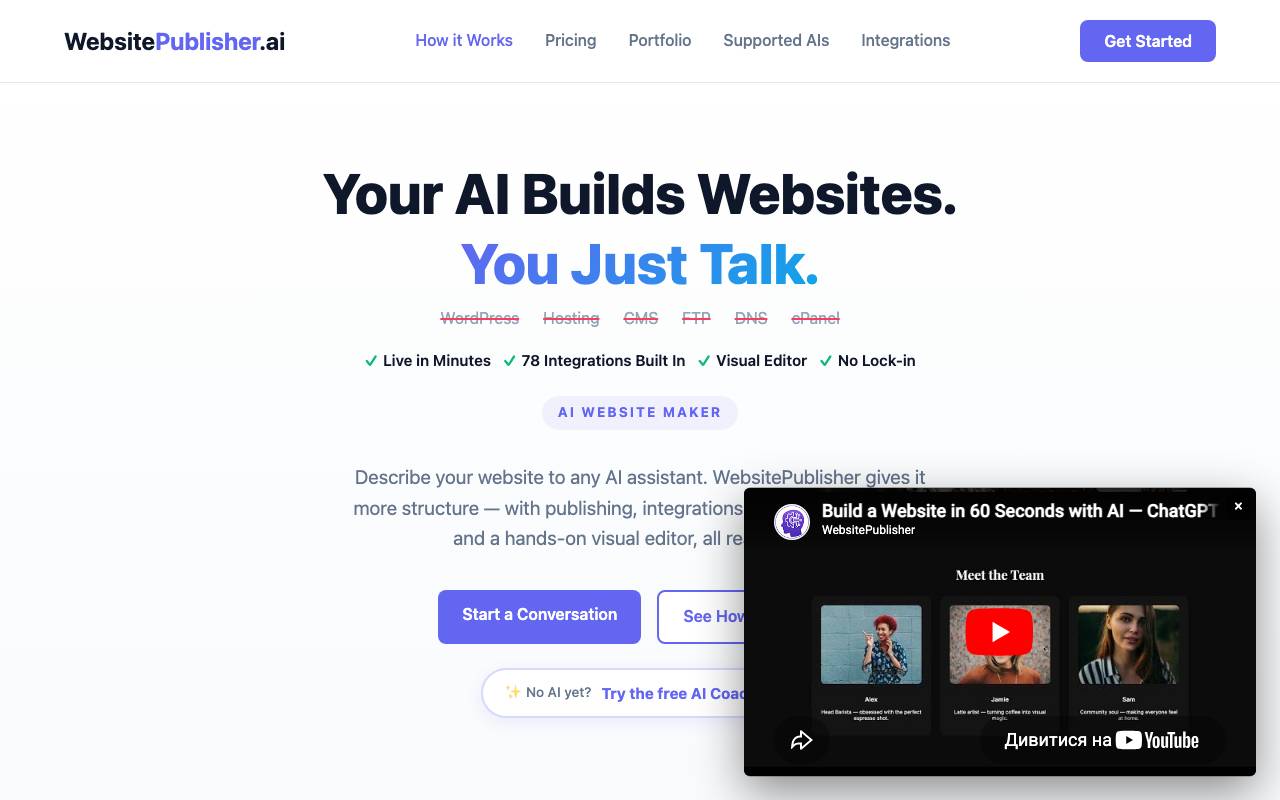 WebsitePublisher.ai website preview