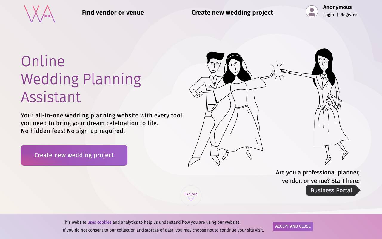 Wedding Planning Assistant website preview