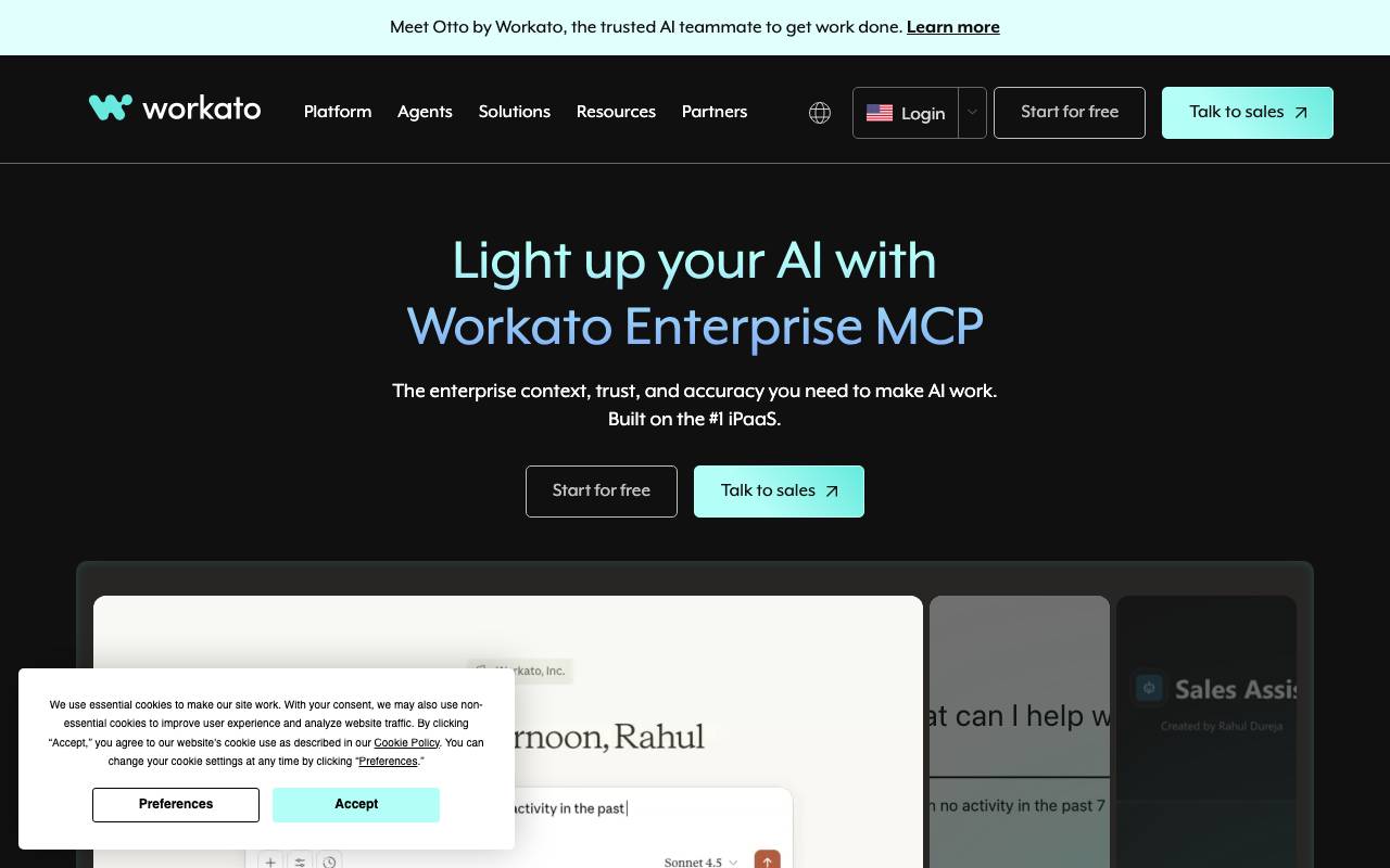 Workato website preview
