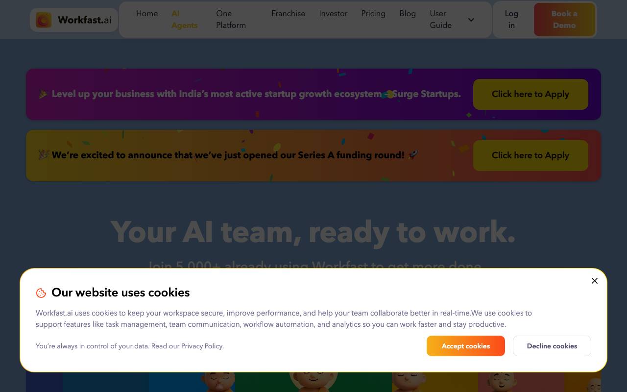 Workfast.ai website preview
