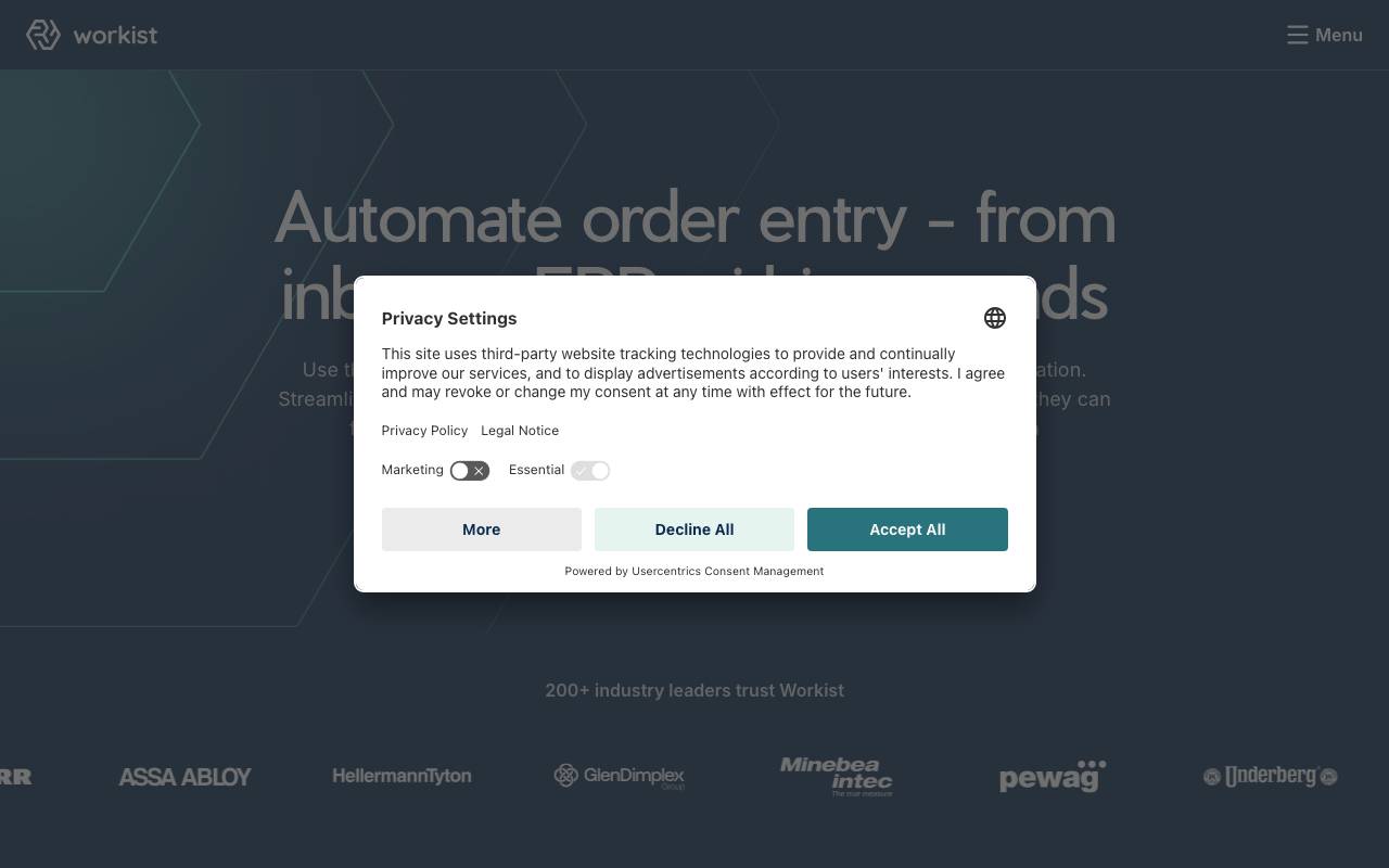Workist AI Agent website preview