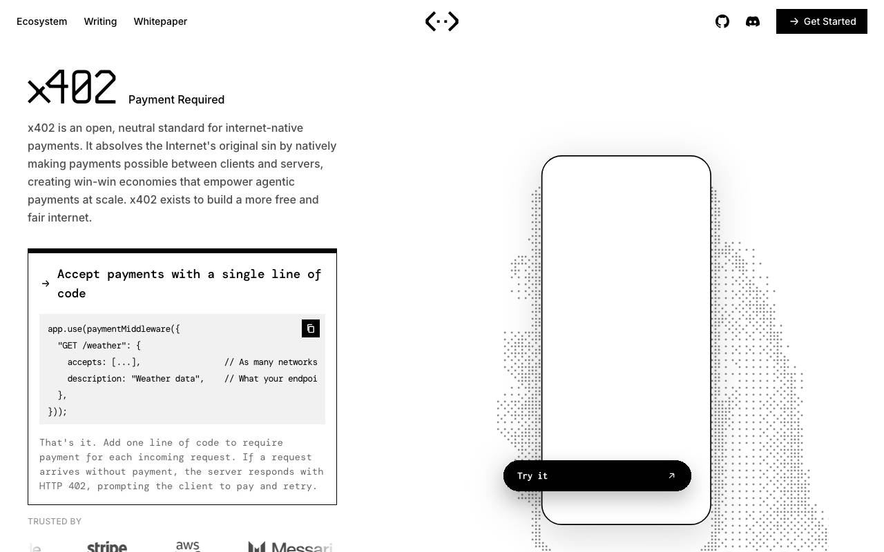 x402 Protocol website preview