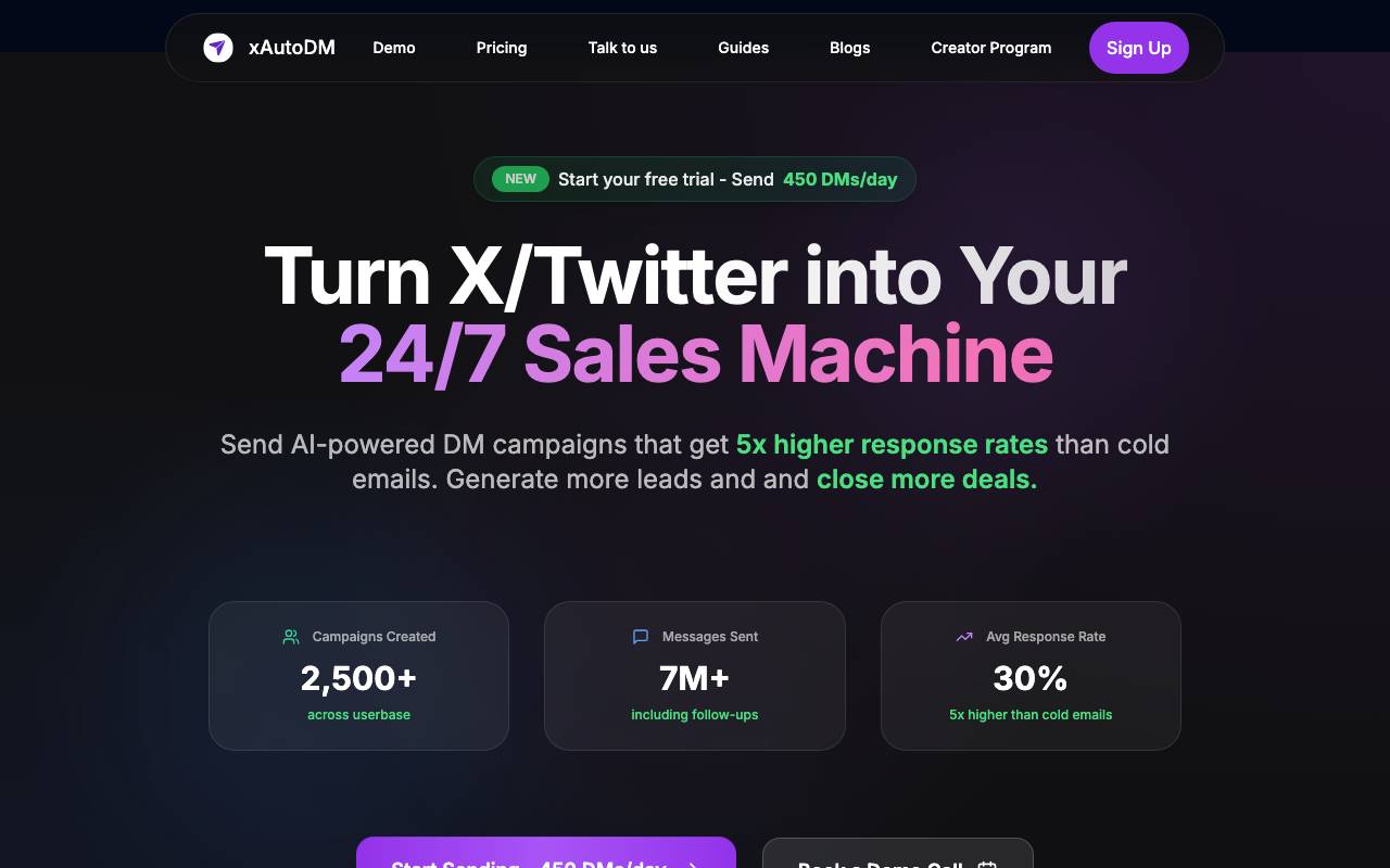 xAutoDM website preview