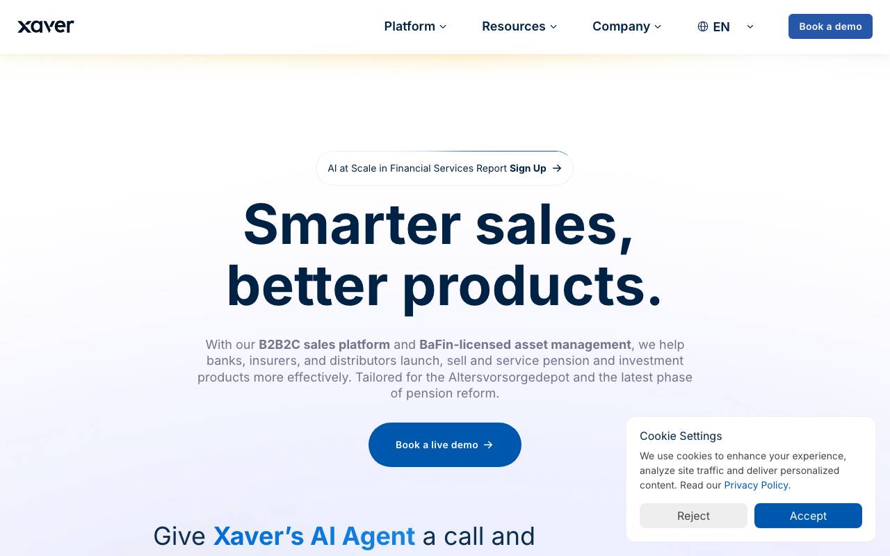 Xaver website preview