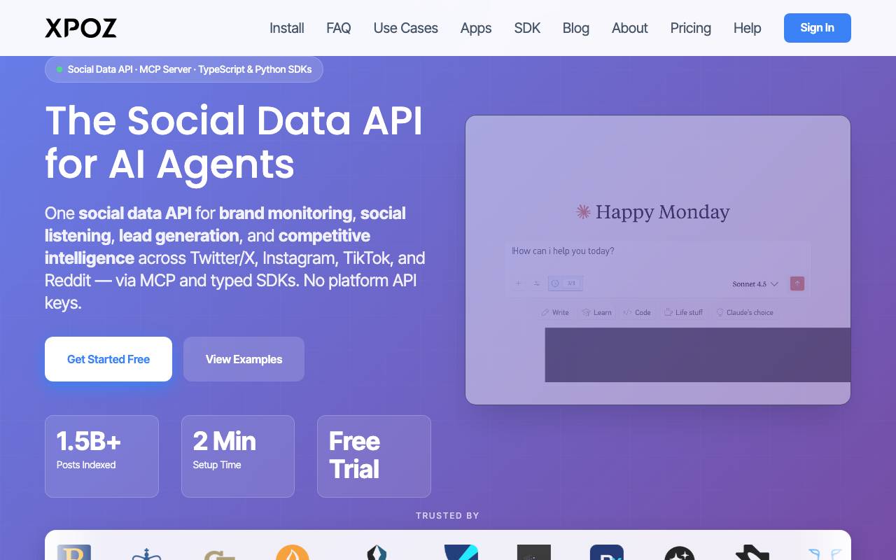 Xpoz website preview