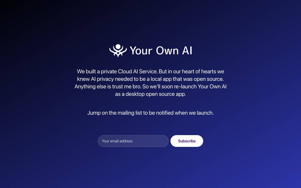Your Own AI website preview